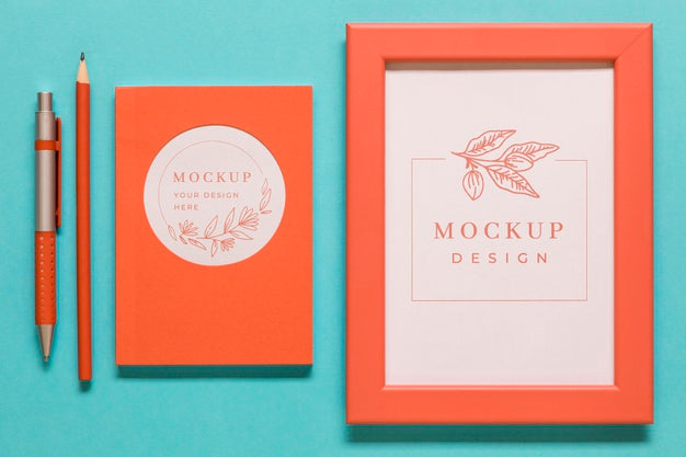 Free Flat Lay Coral Assortment With Frame Mock-Up Psd