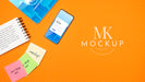 Free Flat Lay Device And Notebook Arrangement Psd