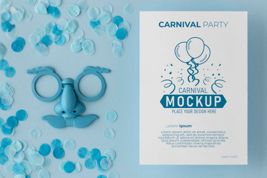 Free Flat Lay Flyer Mock-Up With Confetti Psd