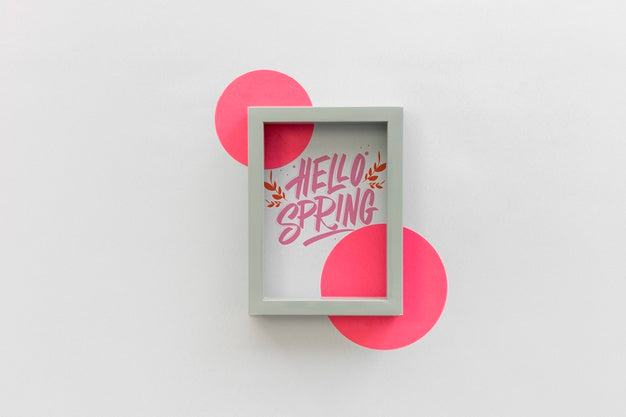 Free Flat Lay Frame Mockup With Spring Concept Psd