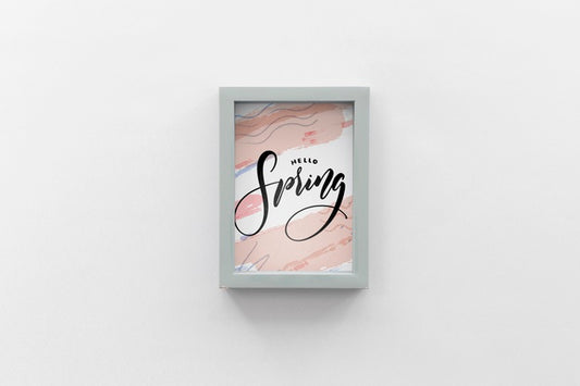 Free Flat Lay Frame Mockup With Spring Concept Psd