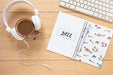 Free Flat Lay Of Music Concept Mock-Up On Wooden Table Psd