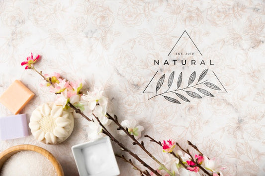 Free Flat Lay Of Natural Cosmetic Products Psd
