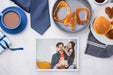 Free Flat Lay Of Photo For Fathers Day With Pancakes And Coffee Psd