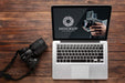 Free Flat Lay Of Photographer Wooden Workspace With Laptop Psd