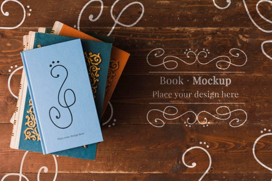Free Flat Lay Of Stacked Books Psd