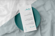 Free Flat Lay Of Table Arrangement With Spring Menu Mock-Up On Plate Psd