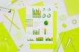 Free Flat Lay Paper Mock-Up With Different Graphs Psd