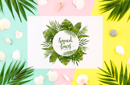Free Flat Lay Paper Mockup For Summer Concepts Psd