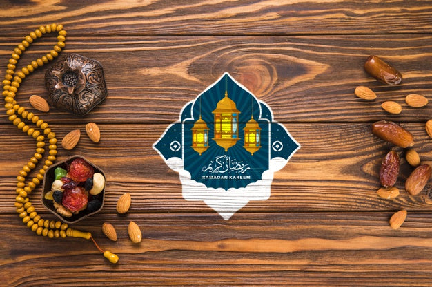 Free Flat Lay Ramadan Composition With Copyspace Psd