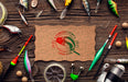 Free Flat Lay Rod And Fishing Accessories With Bait Psd