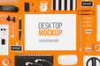 Free Flat Lay Stationery Mock-Up With Desk Tools Psd