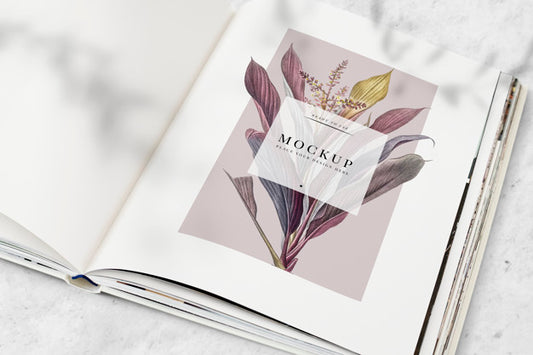 Free Floral Magazine Mockup With Blank Space Psd