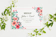 Free Floral Wedding Concept Mock-Up Psd