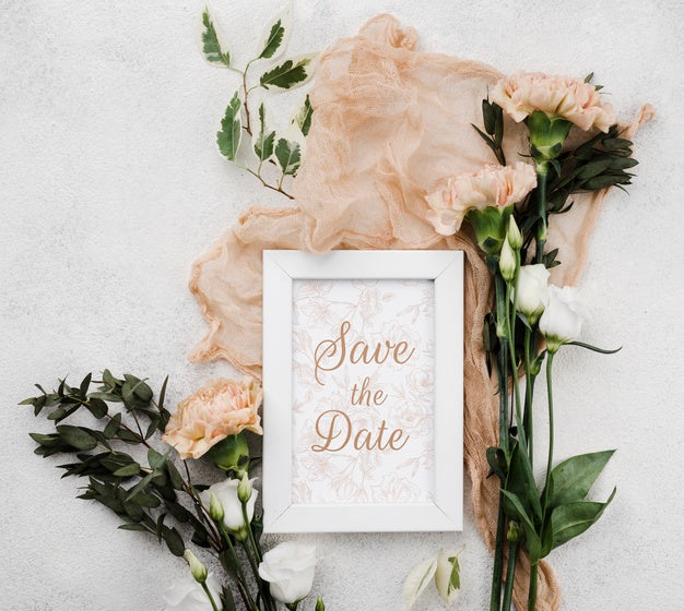 Free Floral Wedding Concept Mock-Up Psd