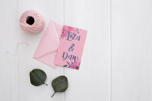 Free Floral Wedding Invitation Mockup Watercolor Psd