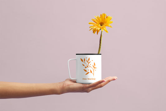 Free Flower Cup Mockup