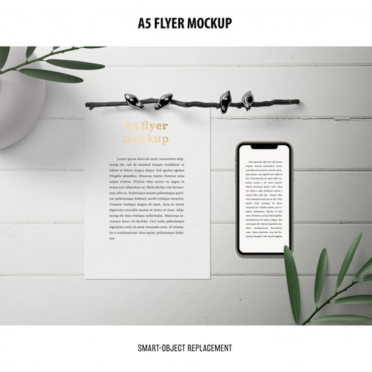 Free Flyer Mockup In A Desktop Psd