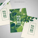 Free Flyer Mockups With Green Leaves Psd