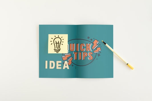 Free Folded Paper Mockup With Tips Concept Psd