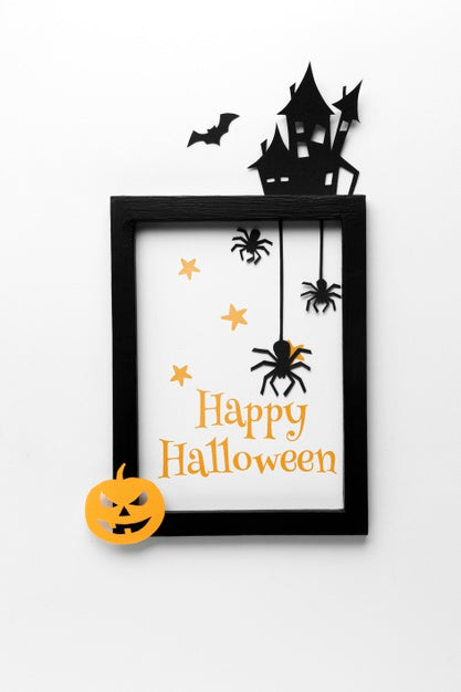 Free Frame And Mock-Up For Halloween Day Psd