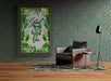 Free Frame Mock-Up Hanging On The Wall Next To Armchair Psd