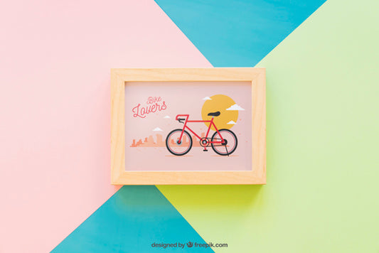 Free Frame Mockup On Colorful Background Psd