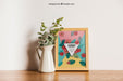 Free Frame Mockup With Flower Decoration Psd