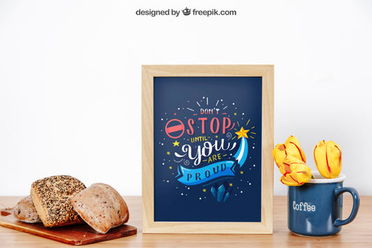 Free Frame Mockup With Rolls Psd