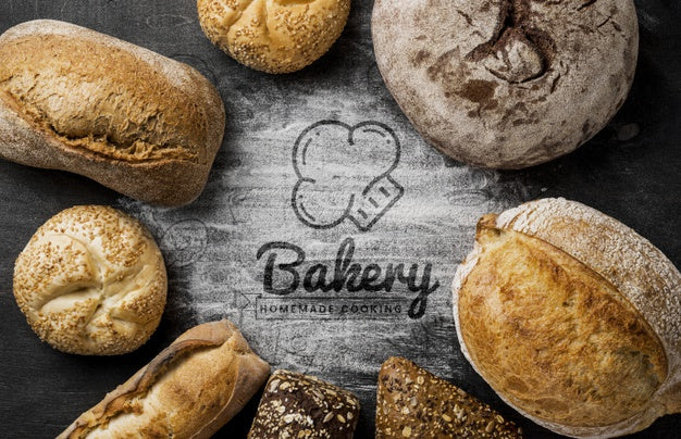 Free Frame Of Fresh Bread Assortments Psd