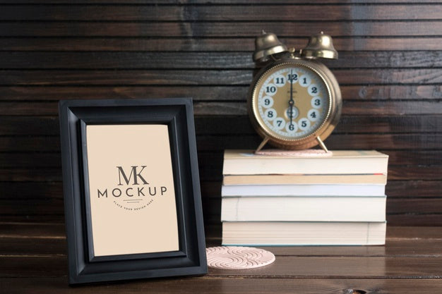 Free Front View Black Frame Mock-Up Psd