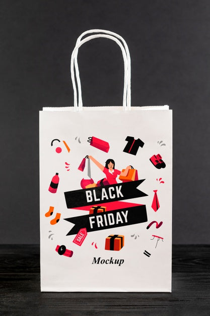Free Front View Black Friday Bag Mock-Up Psd
