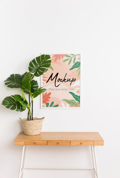 Free Front View Inside Arrangement With Mock-Up Frame Psd