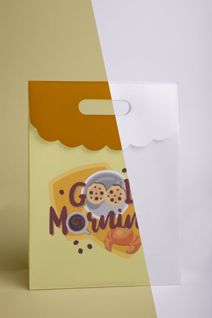 Free Front View Of Breakfast Paper Bag Psd
