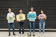 Free Front View Of Group Of Smiley Friends Psd