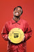 Free Front View Of Happy Man Holding Vinyl Disk For Music Store Mock-Up Psd