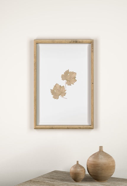 Free Front View Of House Decor With Frame And Vases Psd