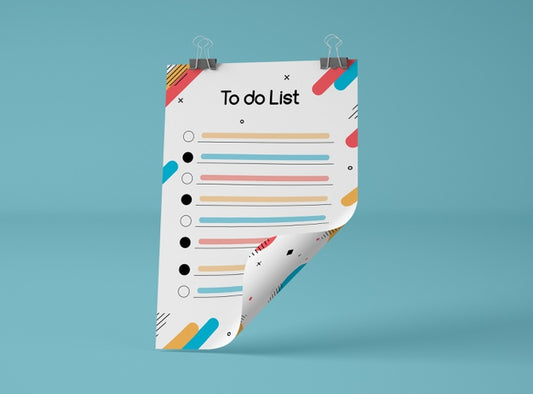Free Front View Of Mock-Up Paper With To Do List Psd