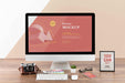 Free Front View Of Photographer Wooden Workspace With Computer Monitor Psd