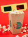 Free Front View Of Popcorn Cup With Three-Dimensional Glasses Psd