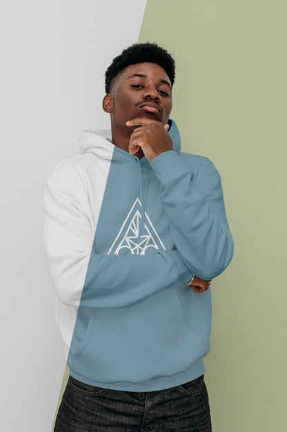 Free Front View Of Stylish Man In Hoodie Psd