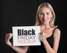 Free Front View Of Woman With Black Friday Concept Psd