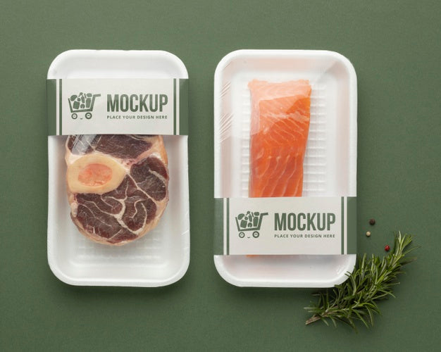 Free Frozen Food Assortment With Mock-Up Packaging Psd