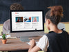 Free Girl Working On Computer Website Mockup