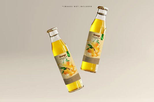 Free Glass Beverage Bottles Mockup Psd