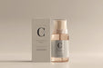 Free Glass Cosmetic Spray Bottle With Box Mockup Psd