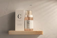 Free Glass Cosmetic Spray Bottle With Box Mockup Psd