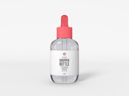 Free Glass Dropper Bottle Packaging Mockup Psd