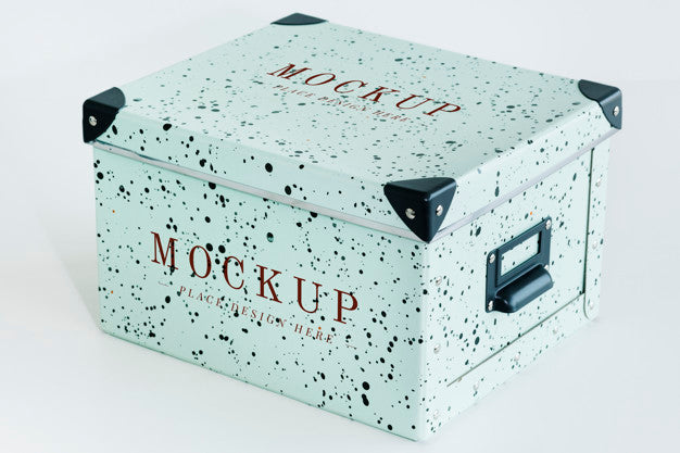 Free Green Retro Paper Box Mockup Psd