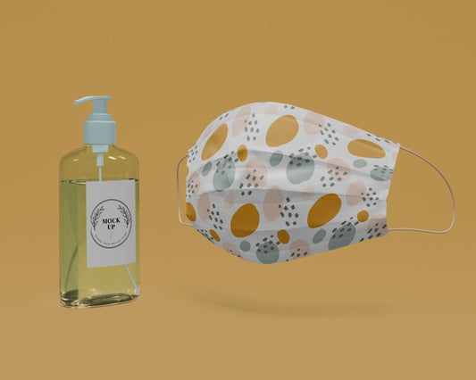 Free Handmade Face Mask And Hand Sanitizer With Mock-Up Psd